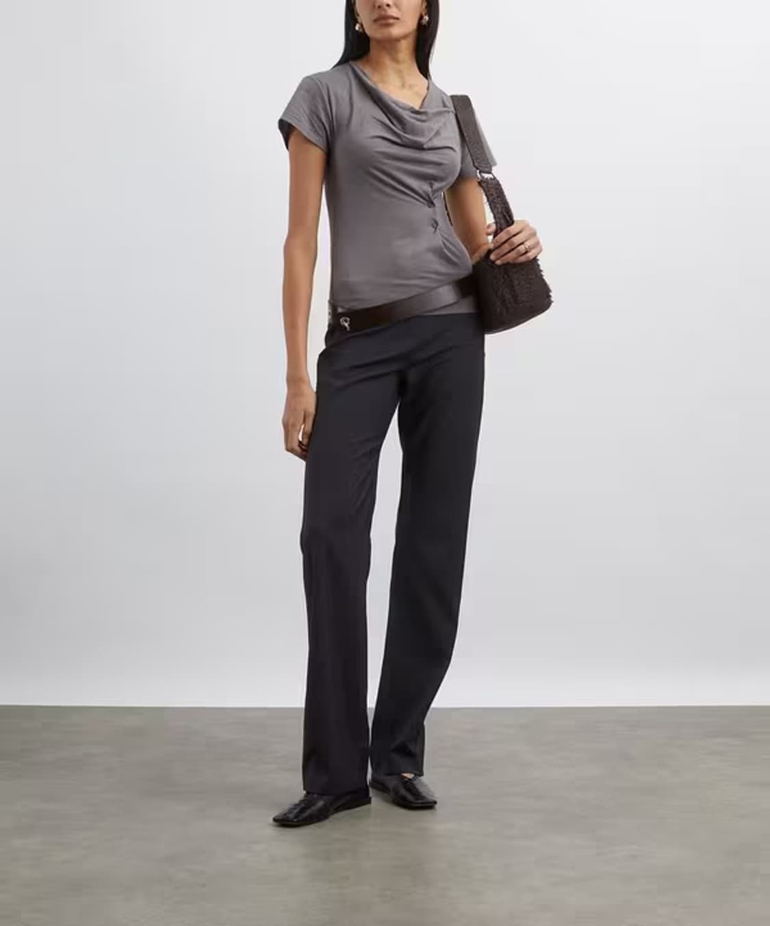 [S,M]팔로마울 Hazzard 슬리브리스 탑/그레이 상품이미지5