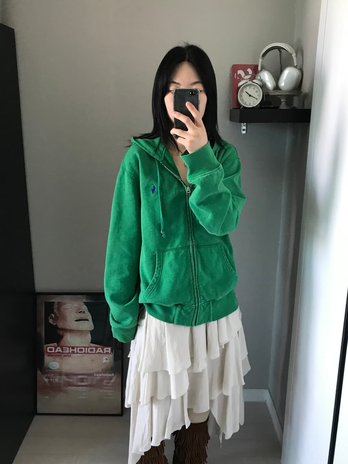 폴로 랄프로렌 포니로고 그린 후드집업  상품이미지2