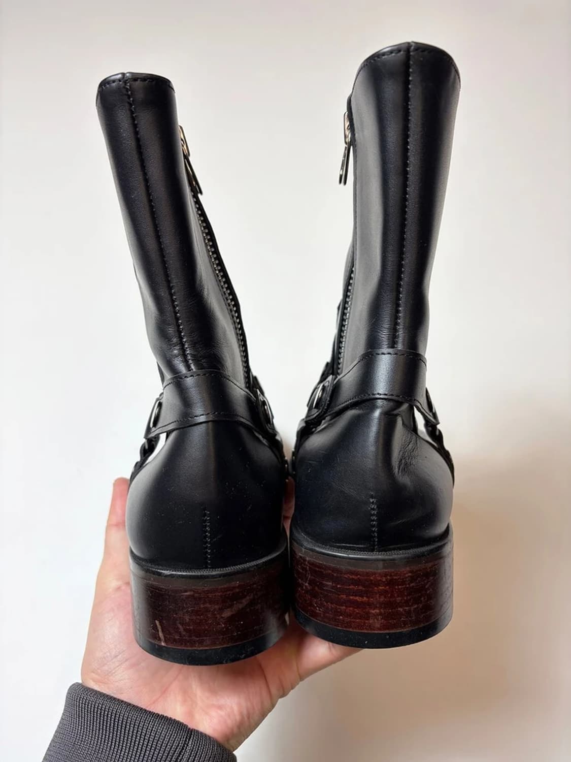 FIRENZE.A 슬림토 벨크로 소가죽 바이커 부츠 Q1505 상품이미지6