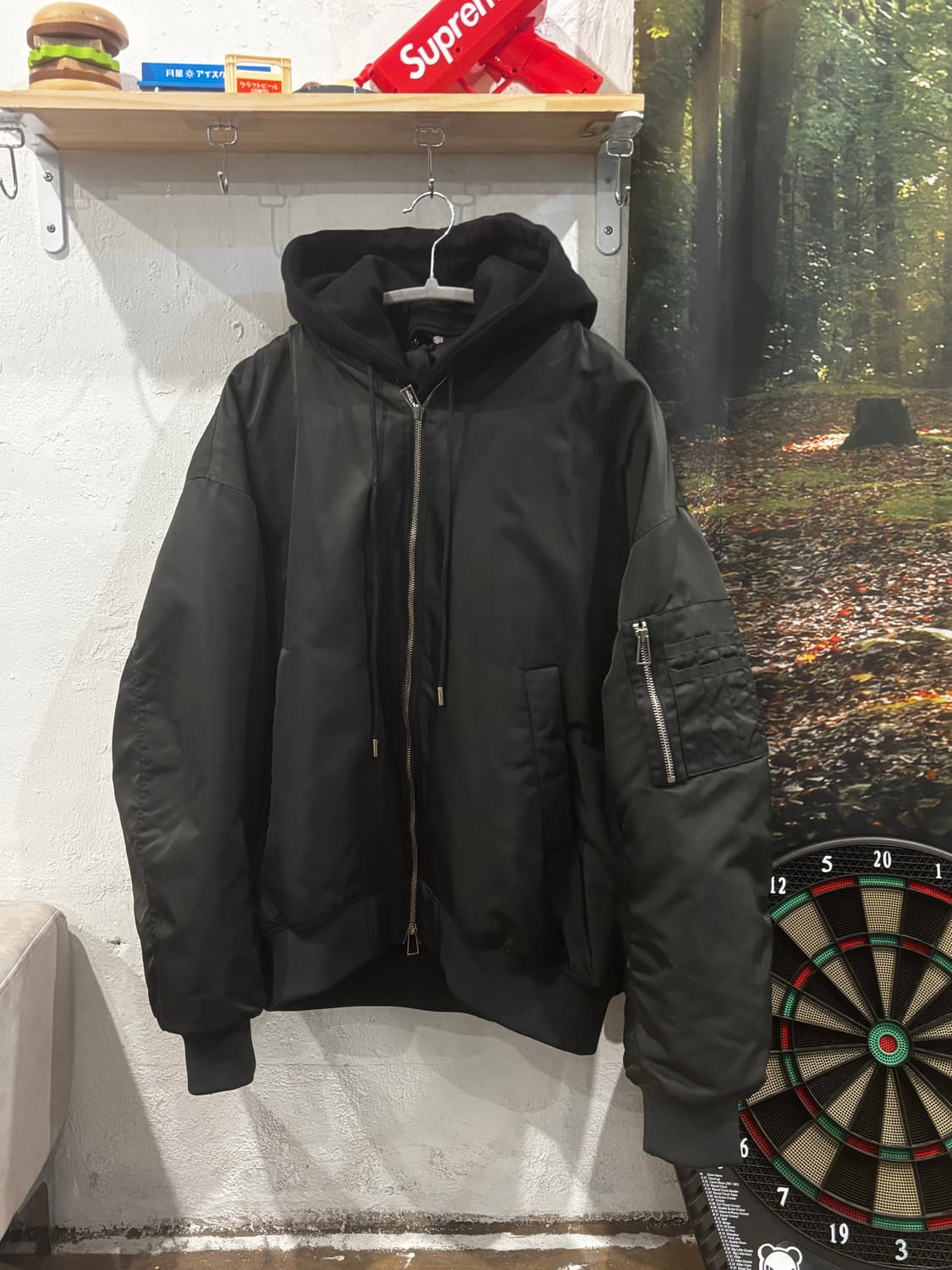 TNGT 후드 레이어드 MA-1 블루종/다크 그레이 상품이미지3