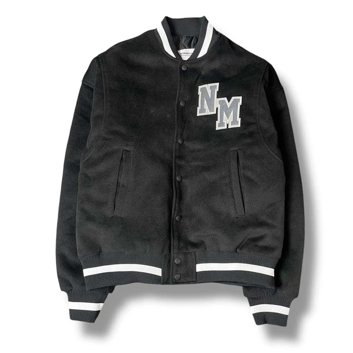 노메뉴얼 빅로고 테일러 블랙 바시티 자켓 M 상품이미지1