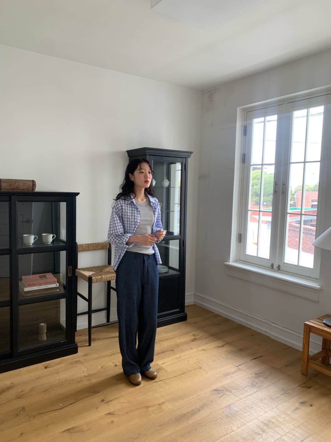 헤링본 비죠 팬츠(진청, M) 새상품 상품이미지9