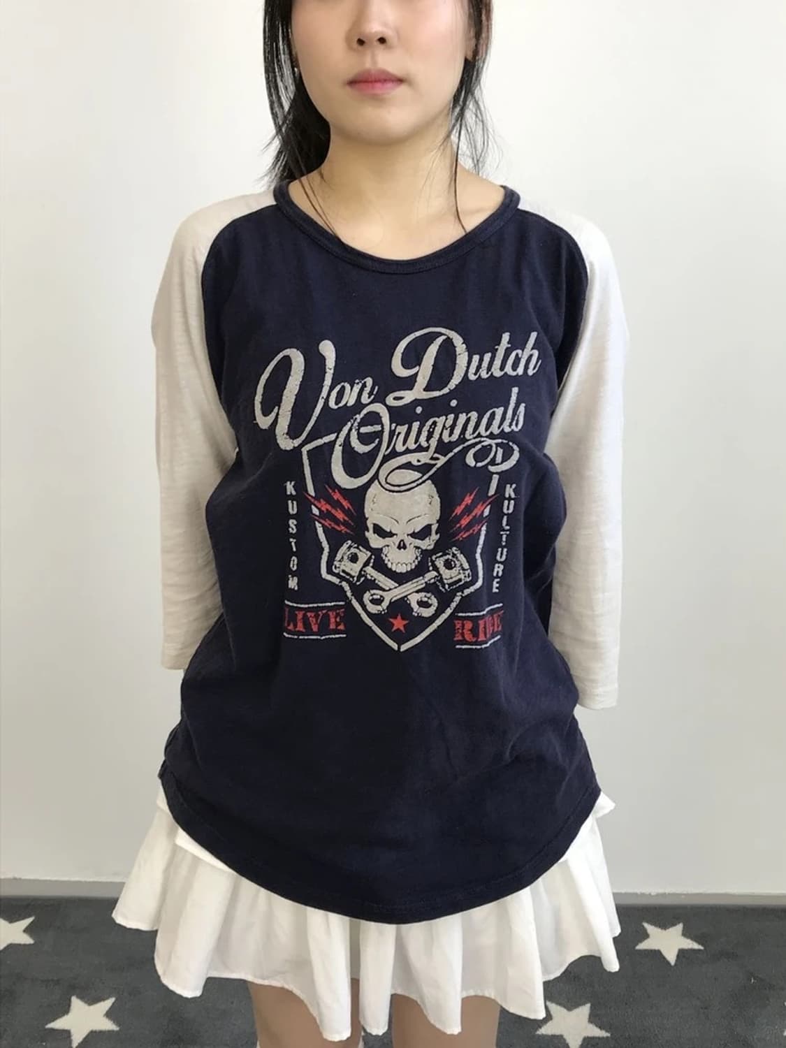 Von Dutch Skull Graphic Raglan Tee 상품이미지3