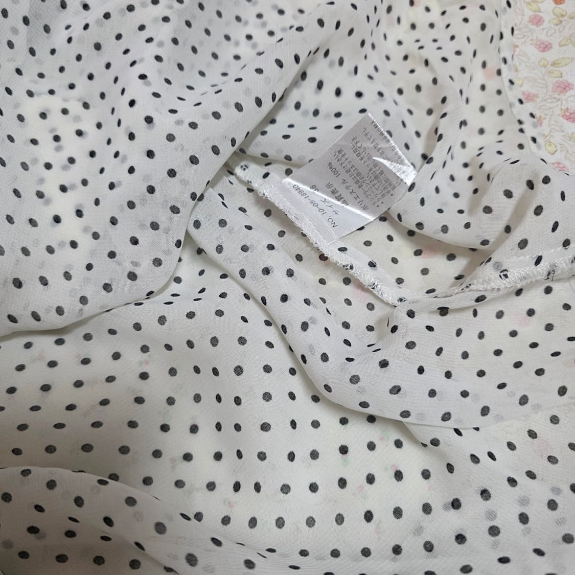 빈티지 공겜여주 도트 블라우스 베스트 세트 상품이미지5