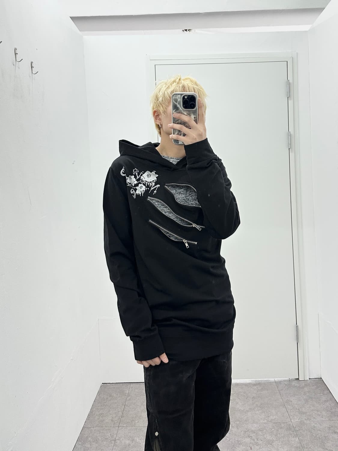 Vintage zipper detail hoodie 상품이미지1