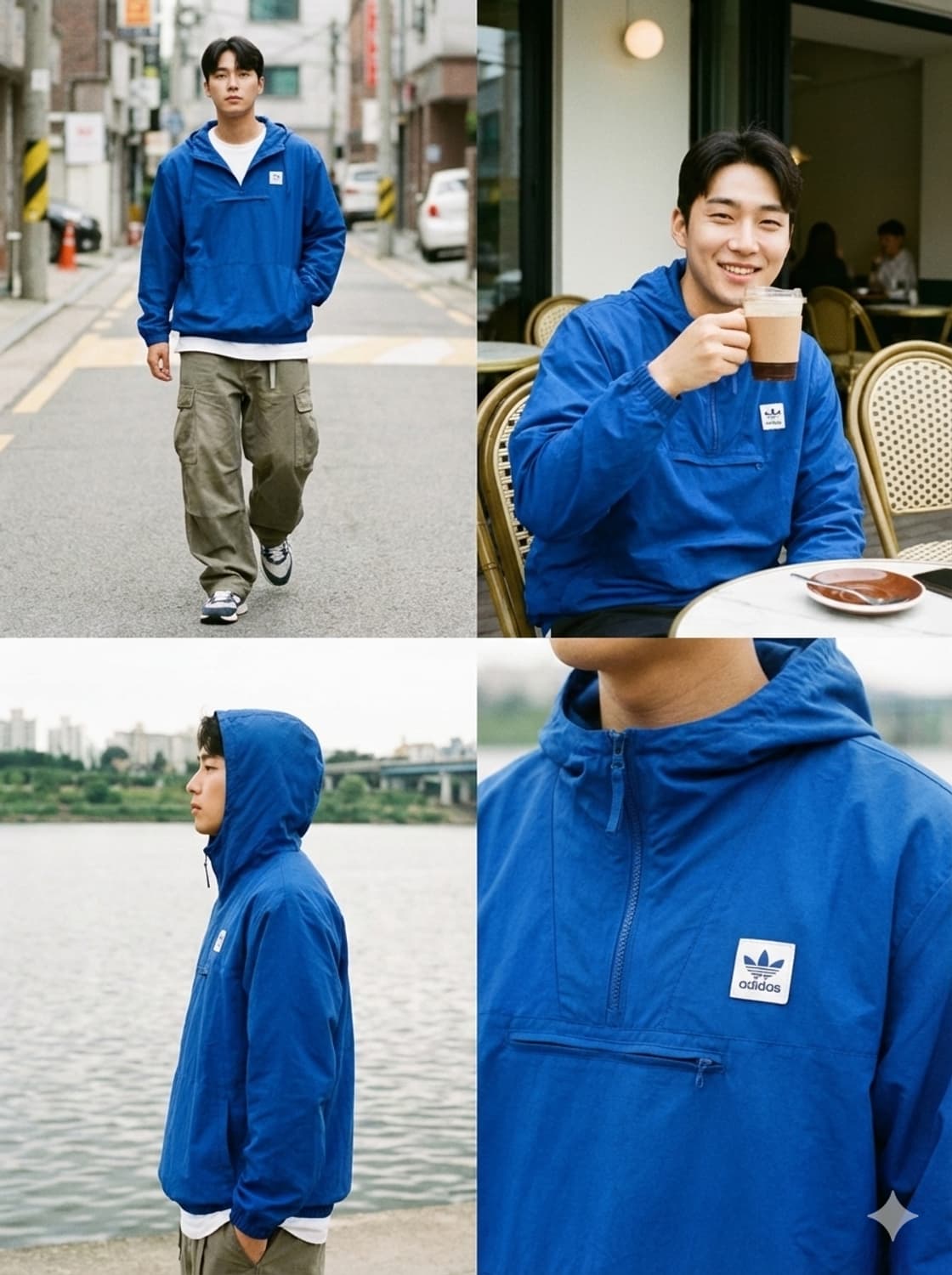 [아디다스]아디크로스 풀오버 블루 아노락 3XL 상품이미지1