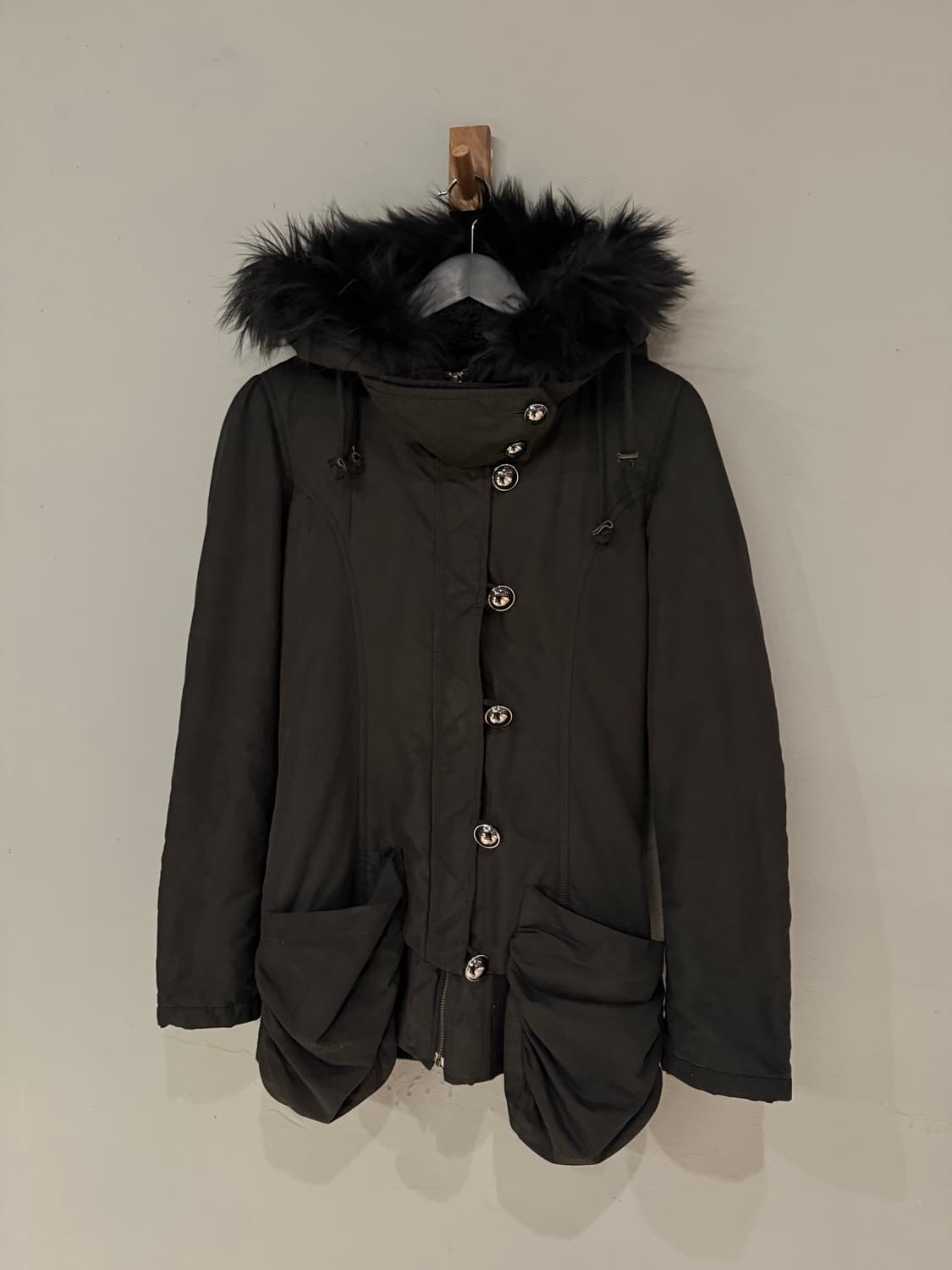 Lip service button-up fur hood jumper 상품이미지5