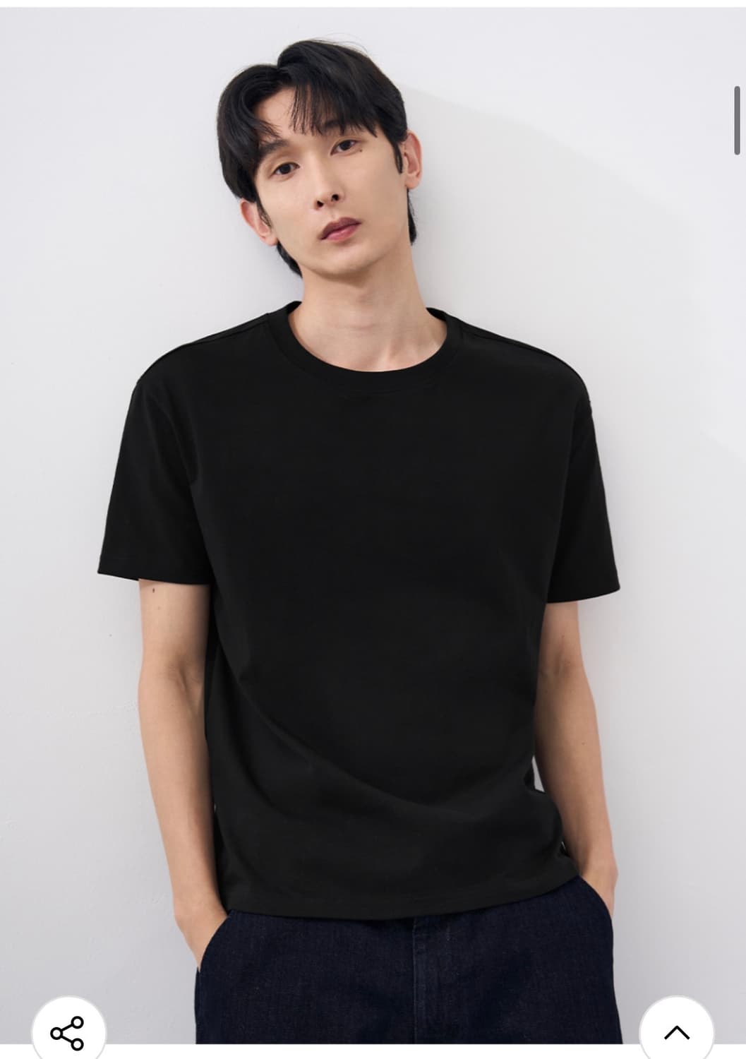 (새상품)(M) 드로우핏 헤일 코튼 크롭 하프 티셔츠 [BLACK] 반팔 상품이미지4