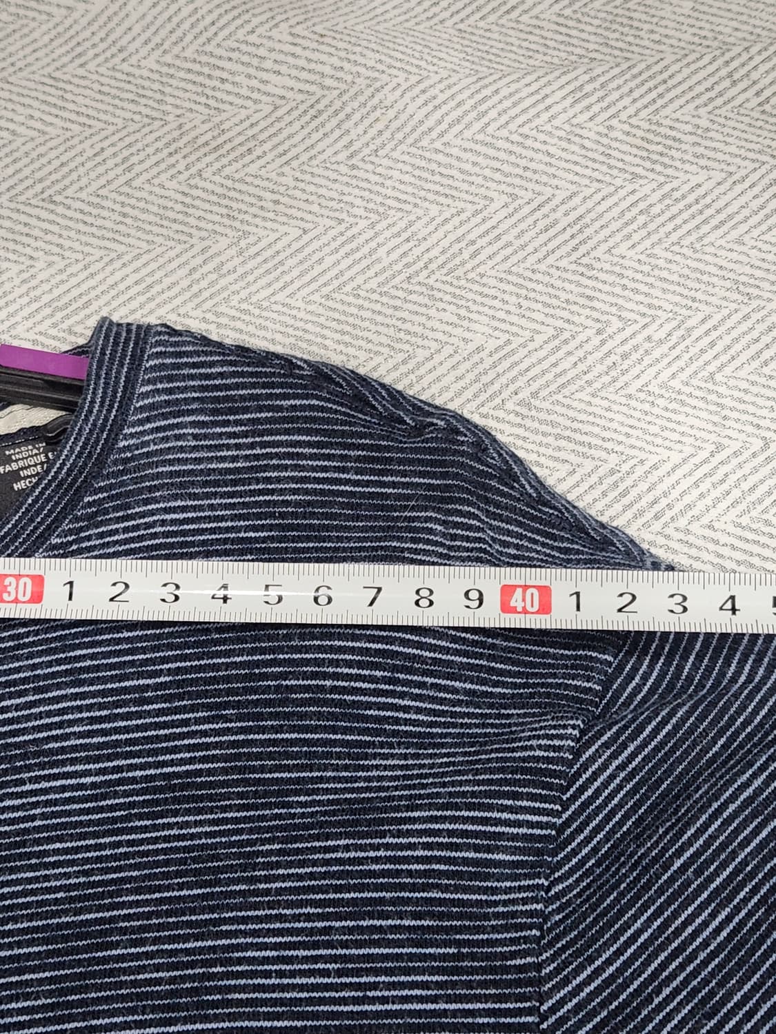 [90-95] 타미힐피거 네이비 스트라이프 긴팔티 남성 90-95사이즈 상품이미지10