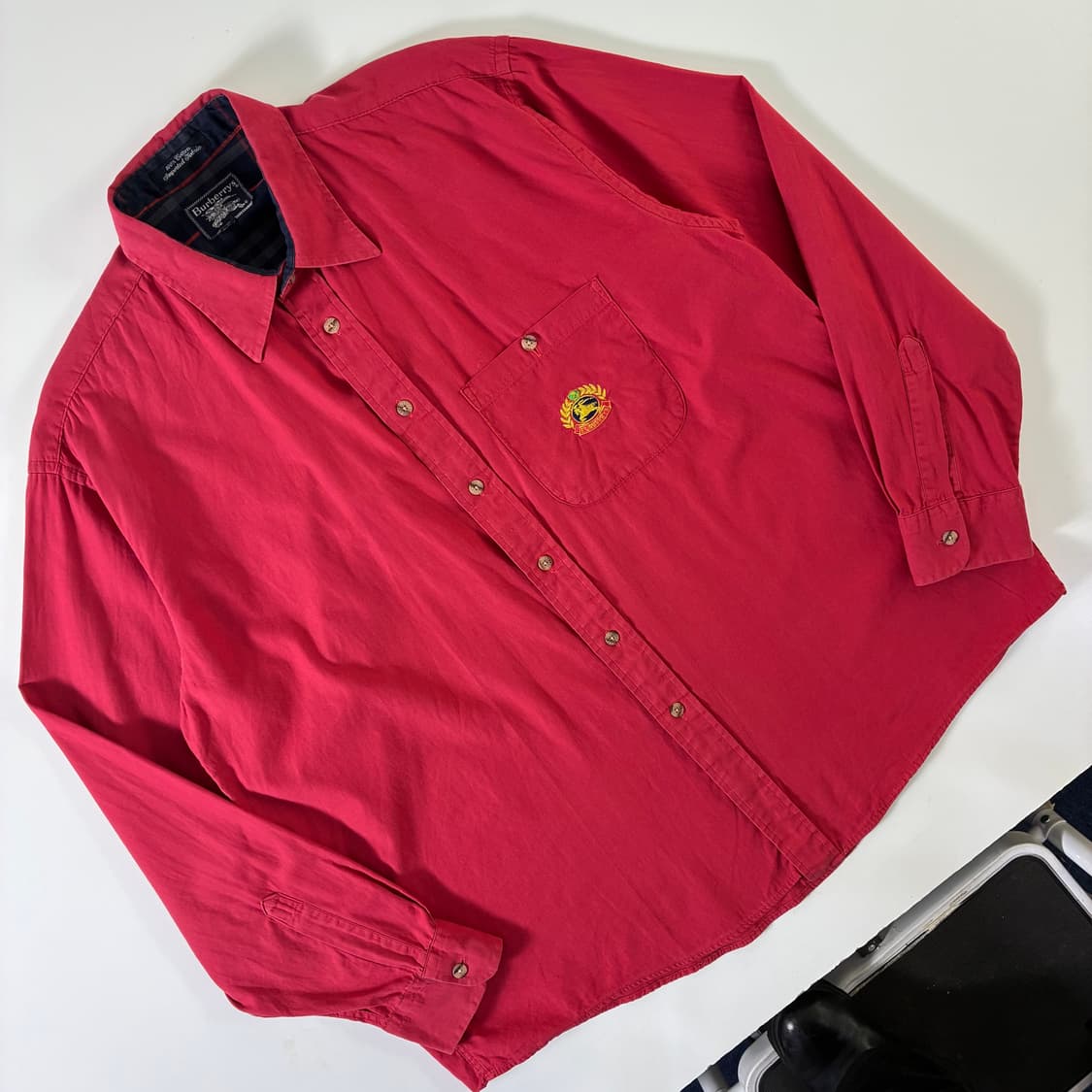 Burberry 버버리 90‘s 크러스트 아카이브 피그먼트 레드 포켓 셔 상품이미지2