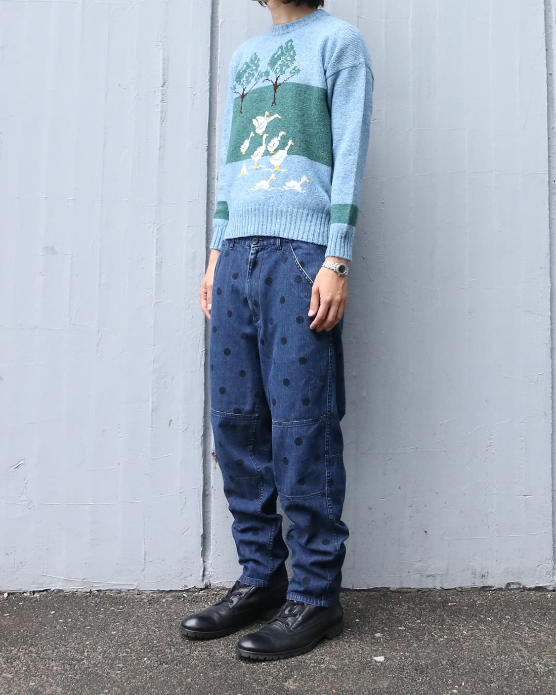 Comme des Garçons SHIRT 도트 패턴 데님 팬츠 상품이미지3