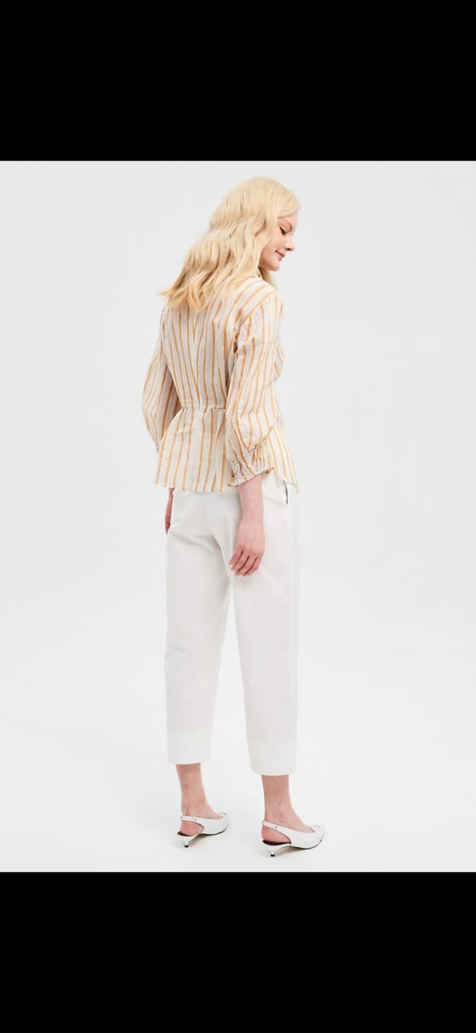 마인 오리가미 스트라이프 린넨블렌드 블라우스 55사이즈 상품이미지2