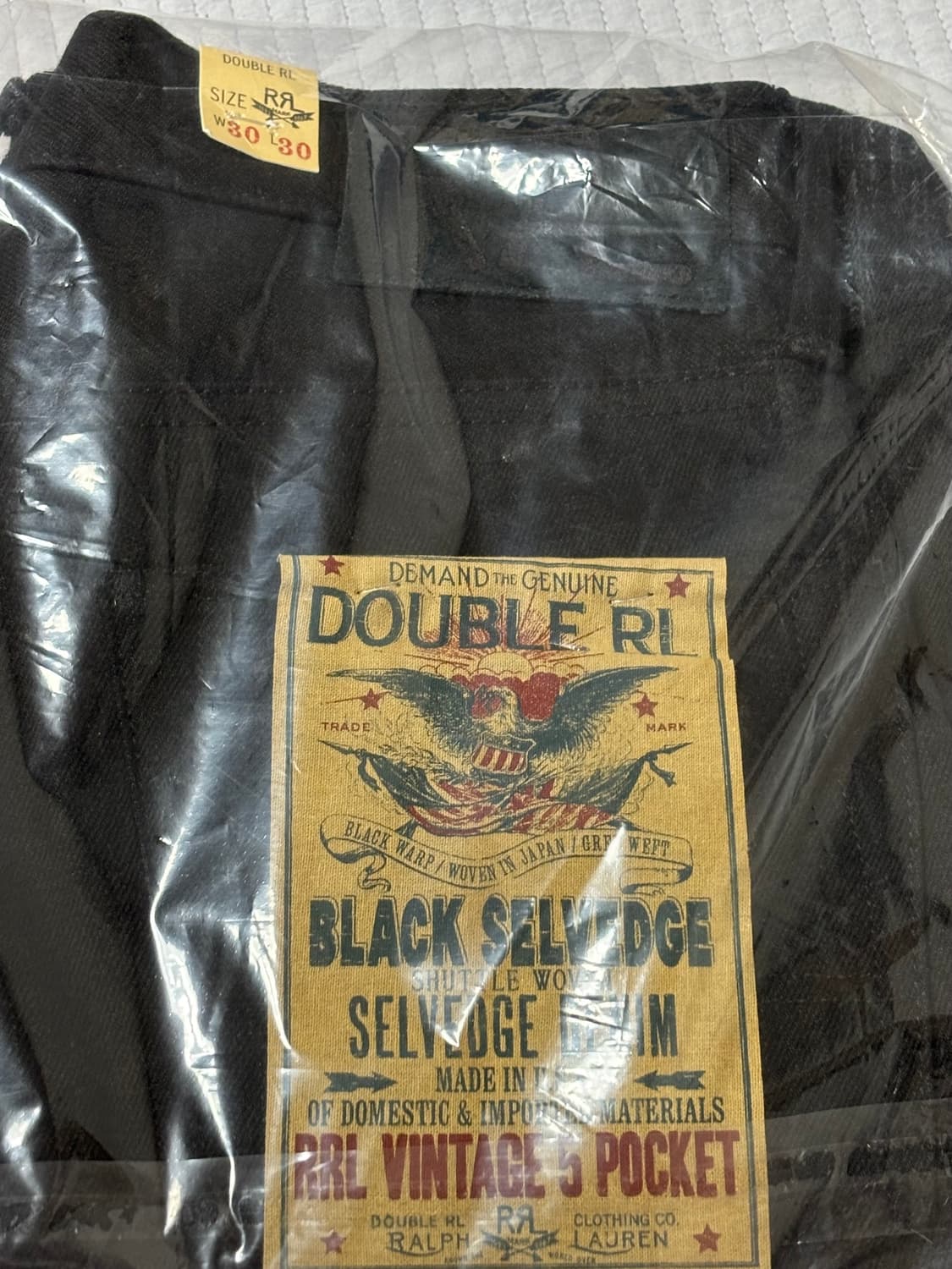 더블알엘 [빈티지 파이브 포켓] 블랙온블랙 30/30 상품이미지5