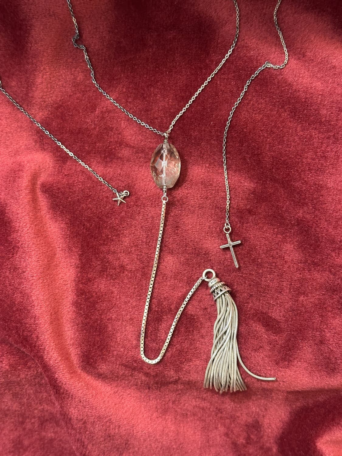 Vintage smoky quartz tassel 925silver ne 상품이미지2