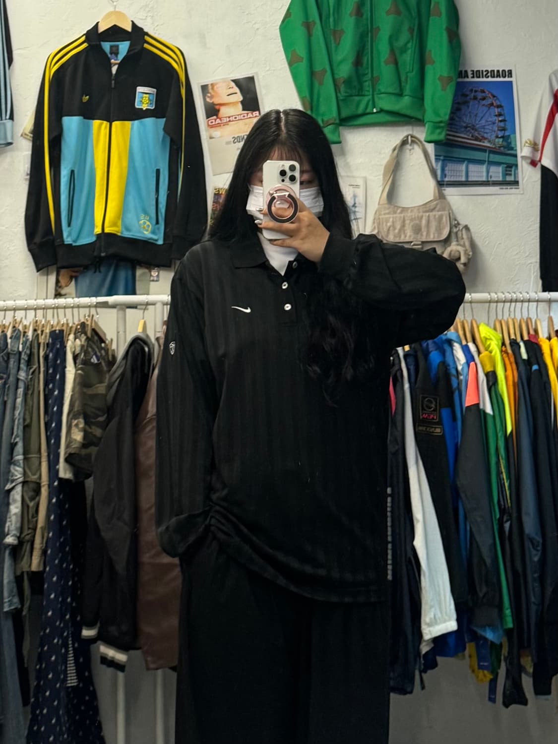 나이키 올드스쿨 스포츠 카라 블랙 긴팔티 XL 상품이미지1