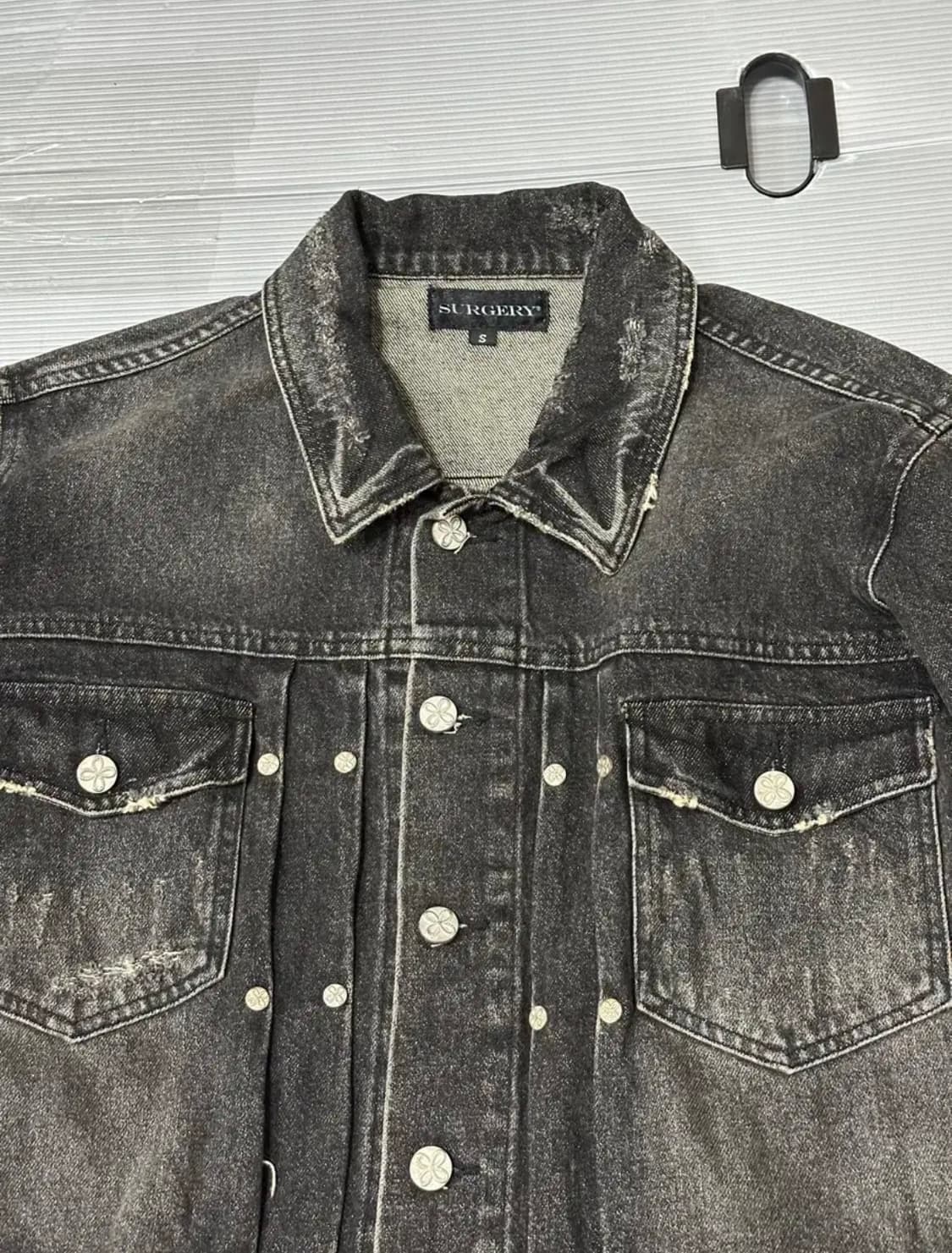 써저리 데님 트러커 자켓 블랙 S 상품이미지2
