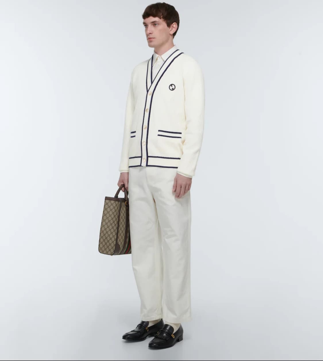 구찌(Gucci) 리브드 코튼 울 블렌드 가디건 상품이미지1