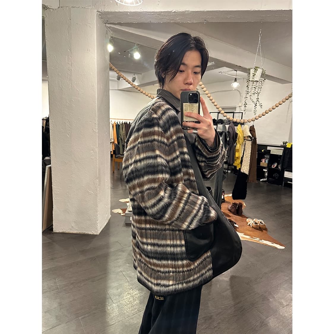 준야와타나베 맨 22aw 모헤어 레더 라이너 자켓 상품이미지4