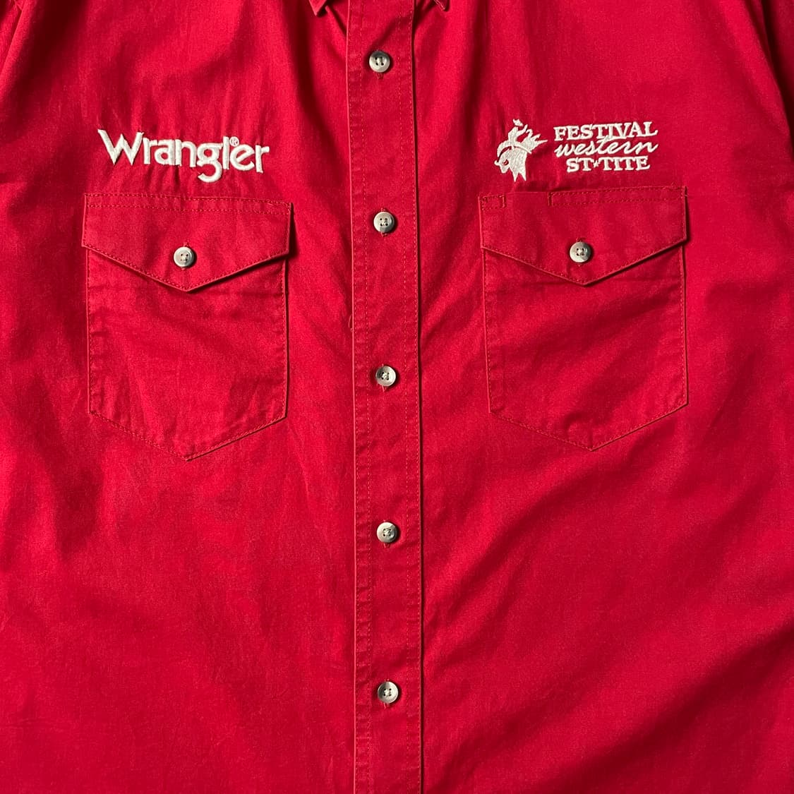 WRANGLER 랭글러 빈티지 플랩포켓 레드 코튼 셔츠 A00474 상품이미지3