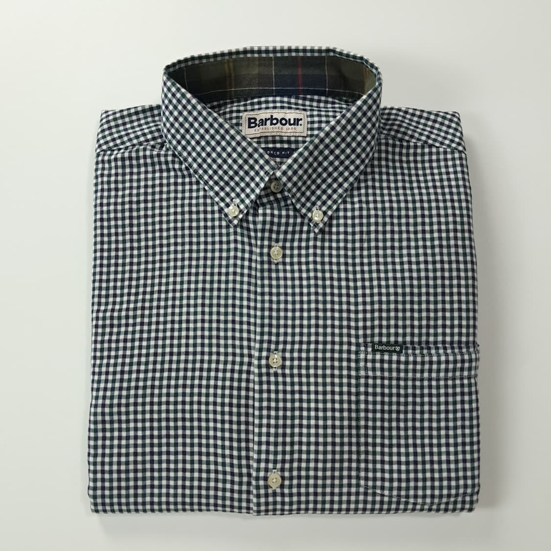 CK434 XL 바버 마이크로체크 테일러드핏 셔츠 남방 상품이미지8