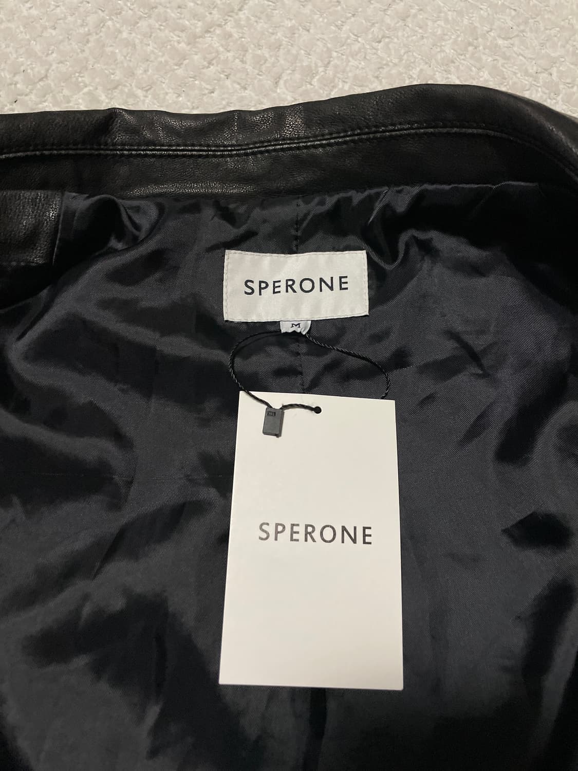 SPERONE 스페로네 비건 레더 오버사이즈 미니멀 2버튼 워싱 레더 상품이미지6