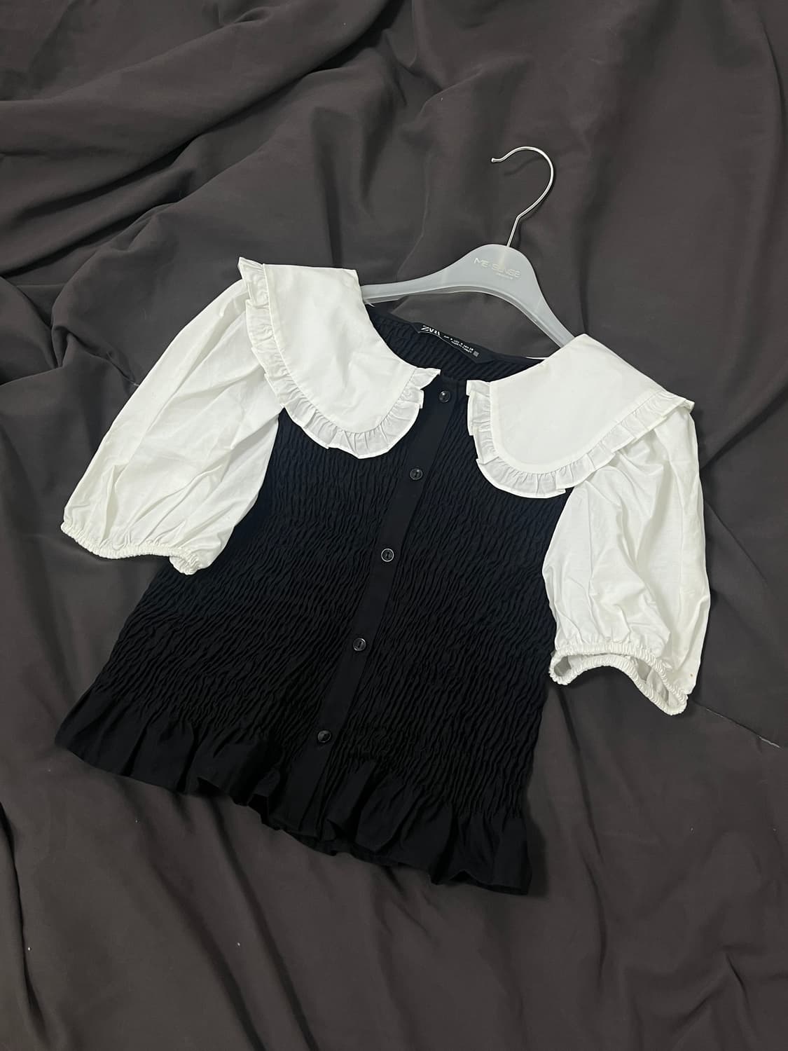 ZARA 빅카라 크롭 블라우스 상품이미지1
