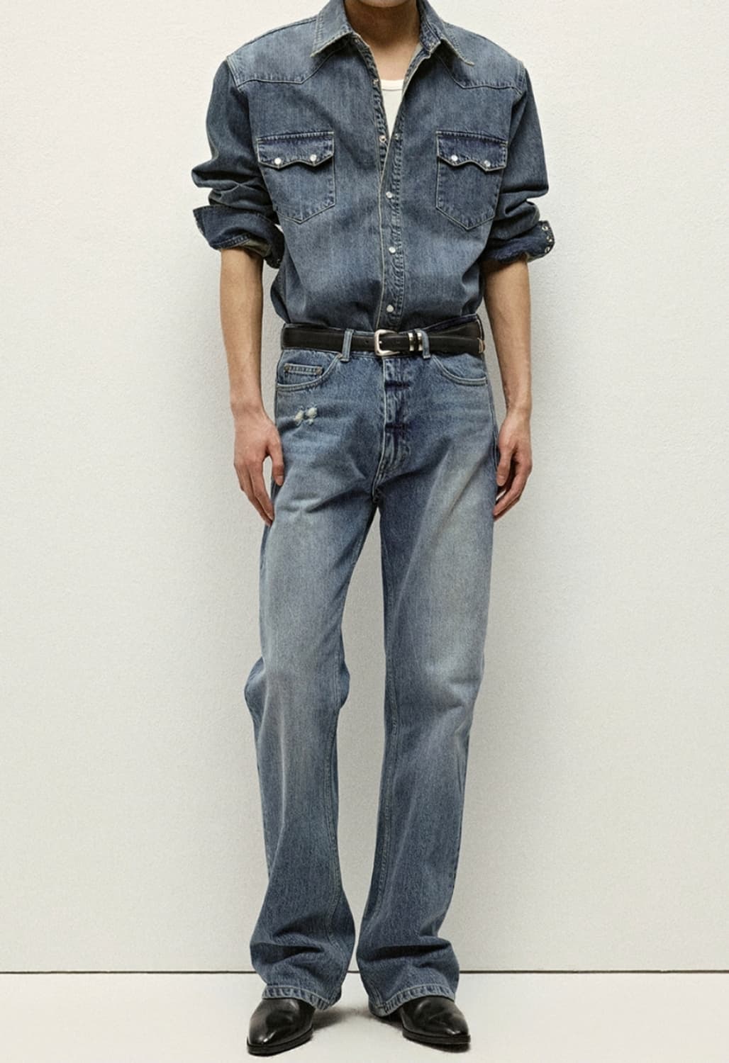 savage 세비지 웨스턴 데님셔츠 m 상품이미지1