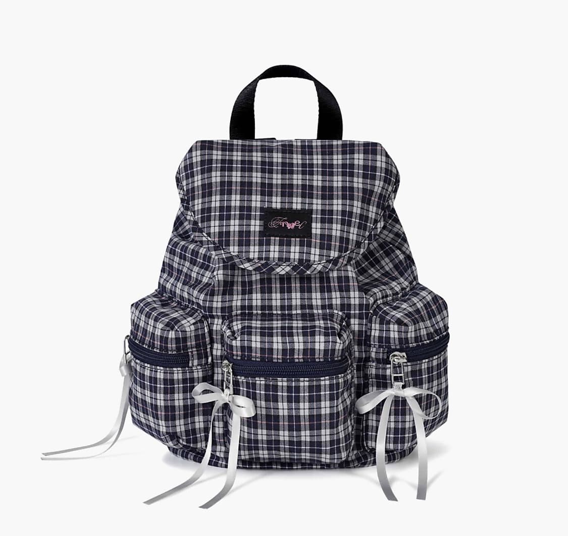 페넥 백팩 가방 BERRY POCKET BACKPACK 체크그레이 상품이미지1
