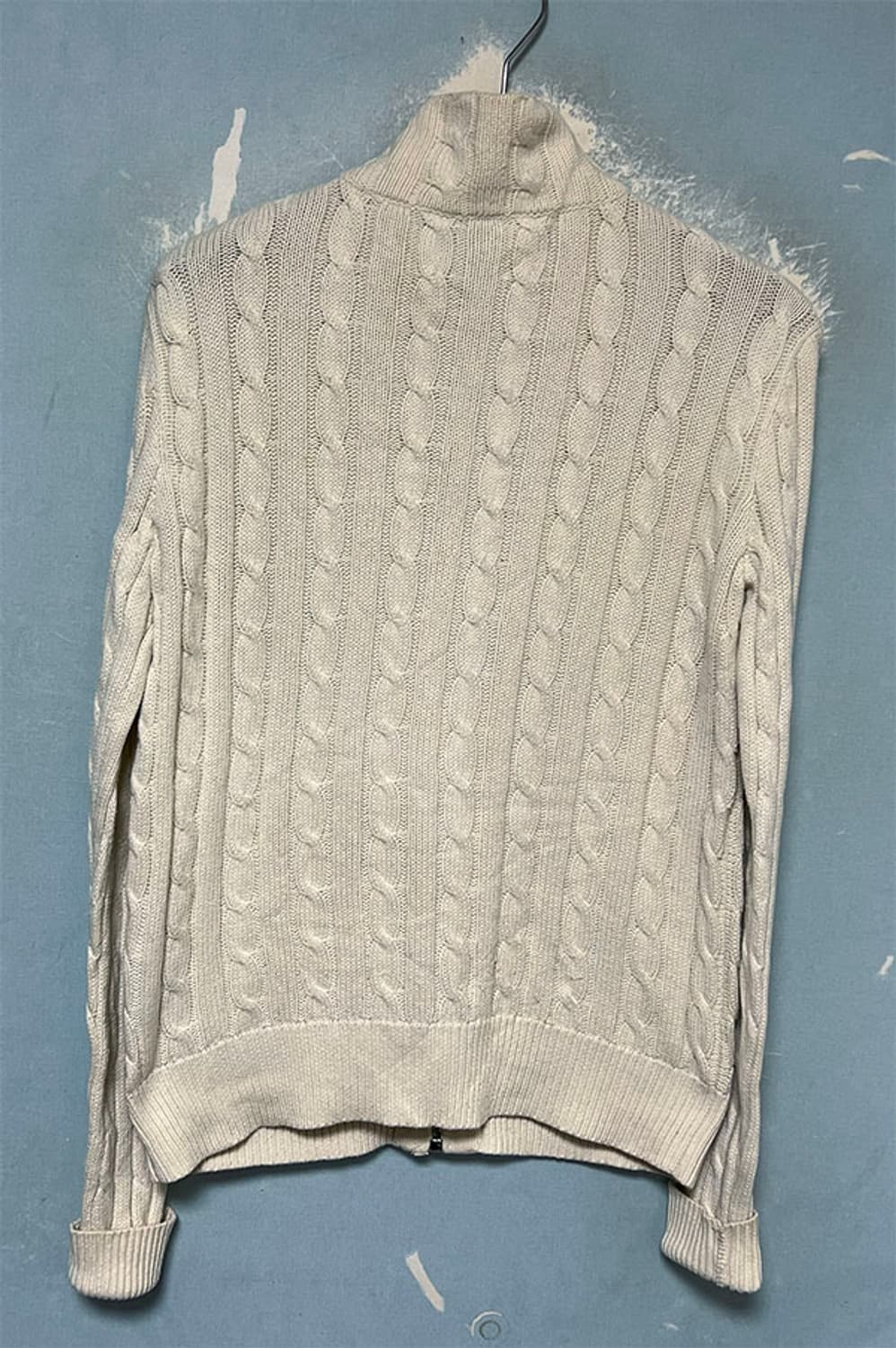 랄프로렌 스포츠 여자 꽈배기 니트집업 코튼가디건 아이보리 S 90 55 상품이미지2