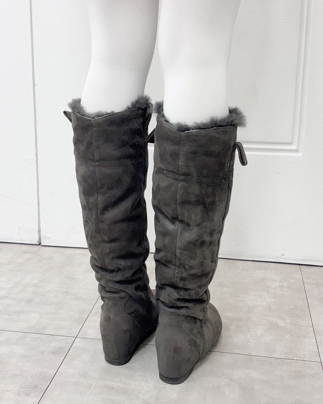 ash charcoal suede inner fur boots 상품이미지2