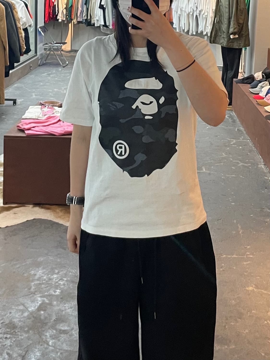 베이프 카모 빅사루 화이트반팔 H1908 상품이미지1