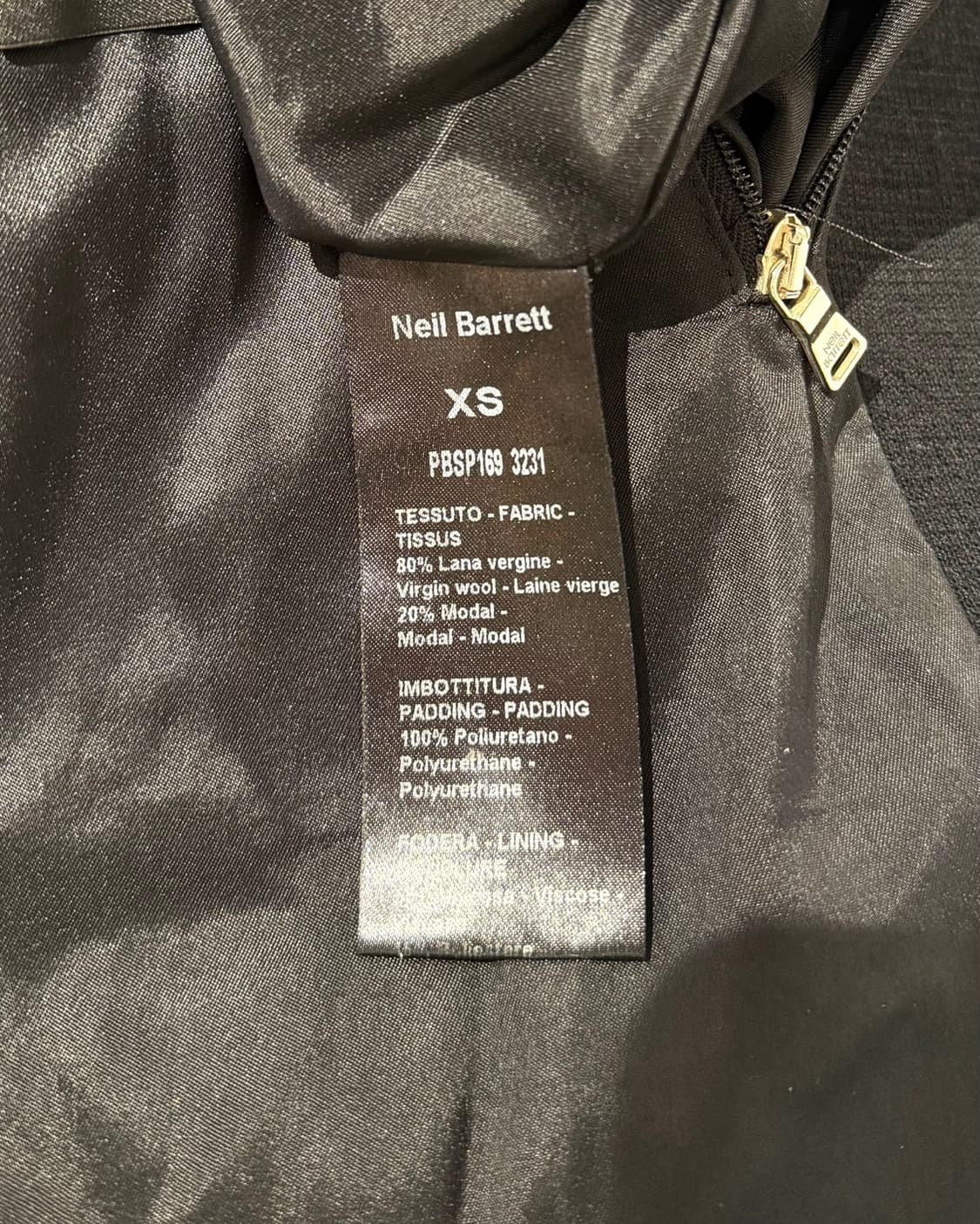 닐바렛 블랙 슬림핏 버진울 바이커 자켓  상품이미지8