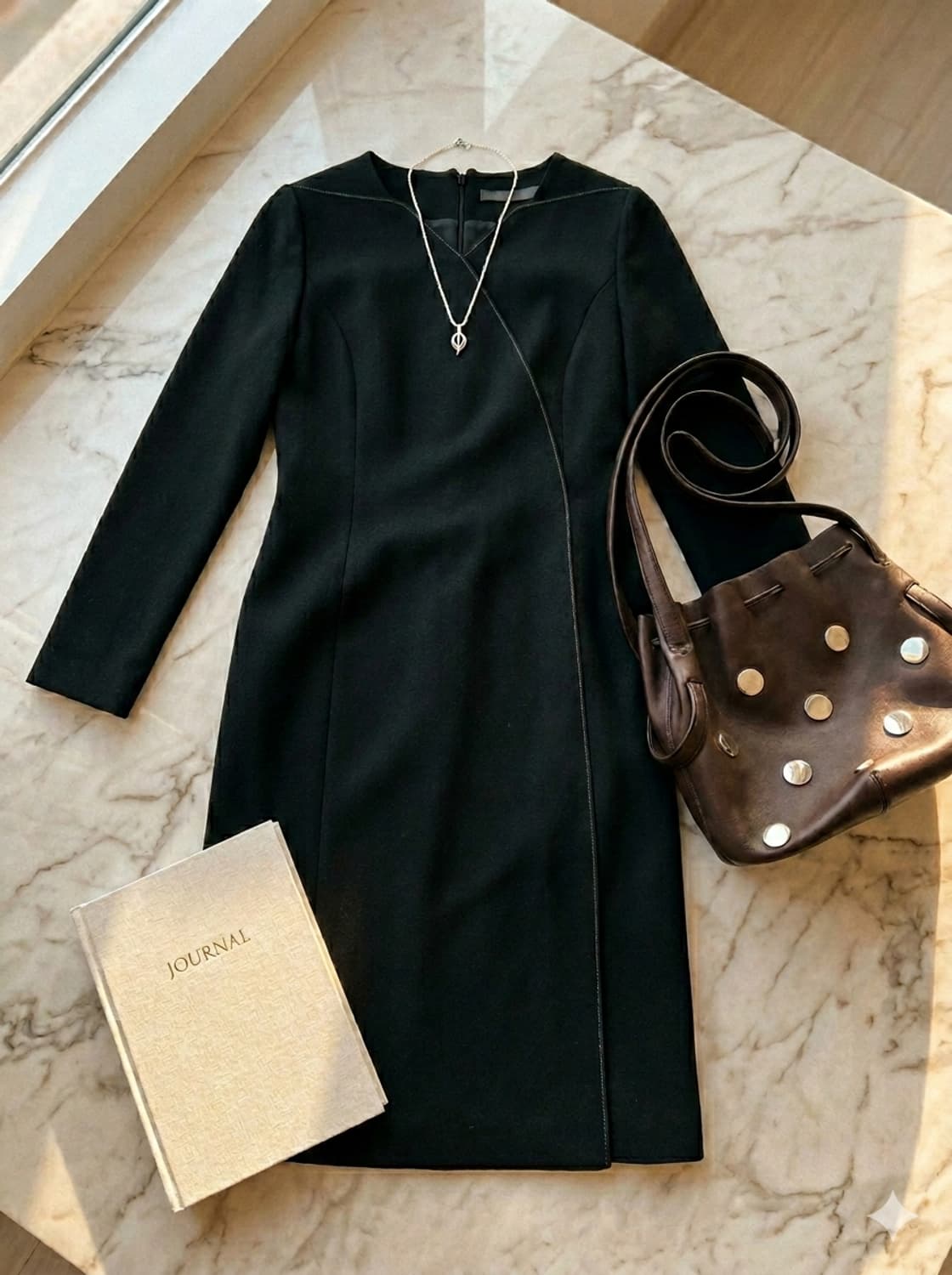 [아이잗바바] 고급스러운 블랙 랩 스타일 원피스 (55사이즈) 상품이미지1