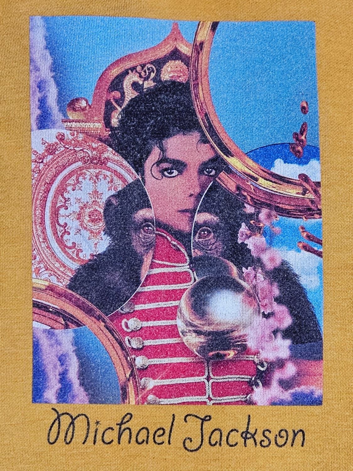 마이클잭슨 버블스 옐로우 노랑 포토 후드티 상품이미지2