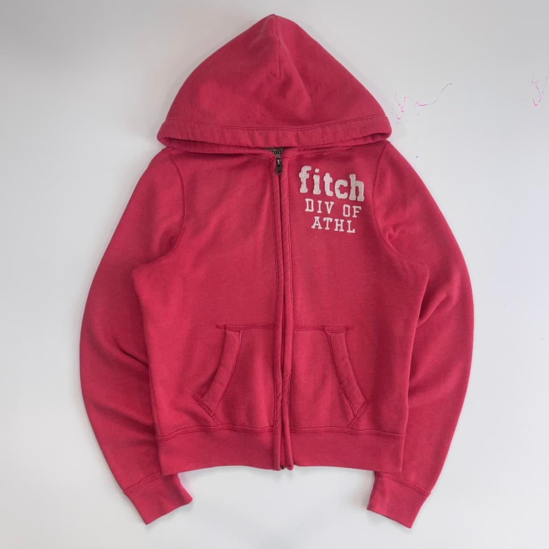 Abercrombie 아베크롬비 레드핑크 백포인트 후드집업 상품이미지3