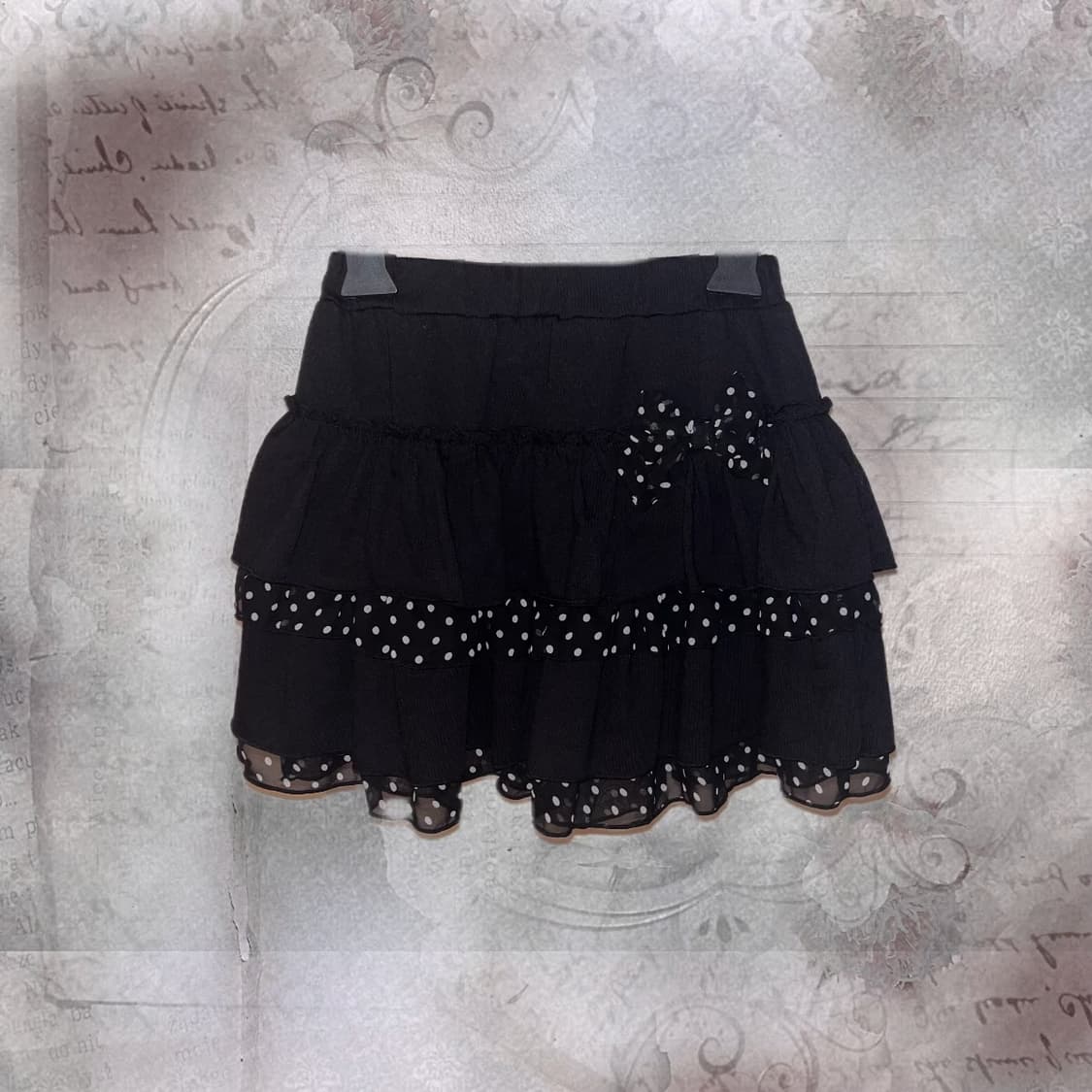 빈티지 도트 리본 스커트 상품이미지1