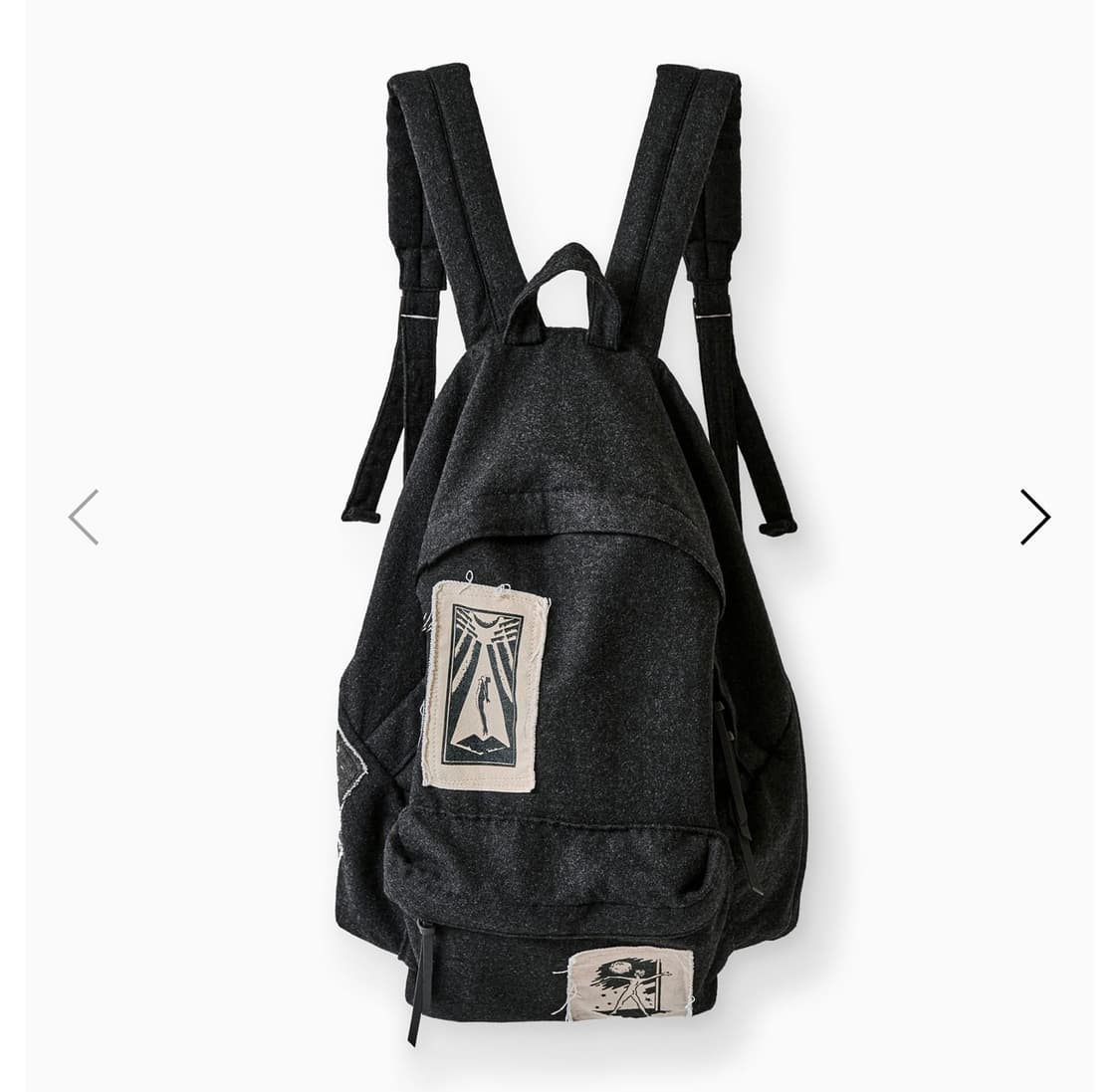 이얼즈어고 빈티지 보일드 울 백팩 멜란지 차콜 상품이미지1