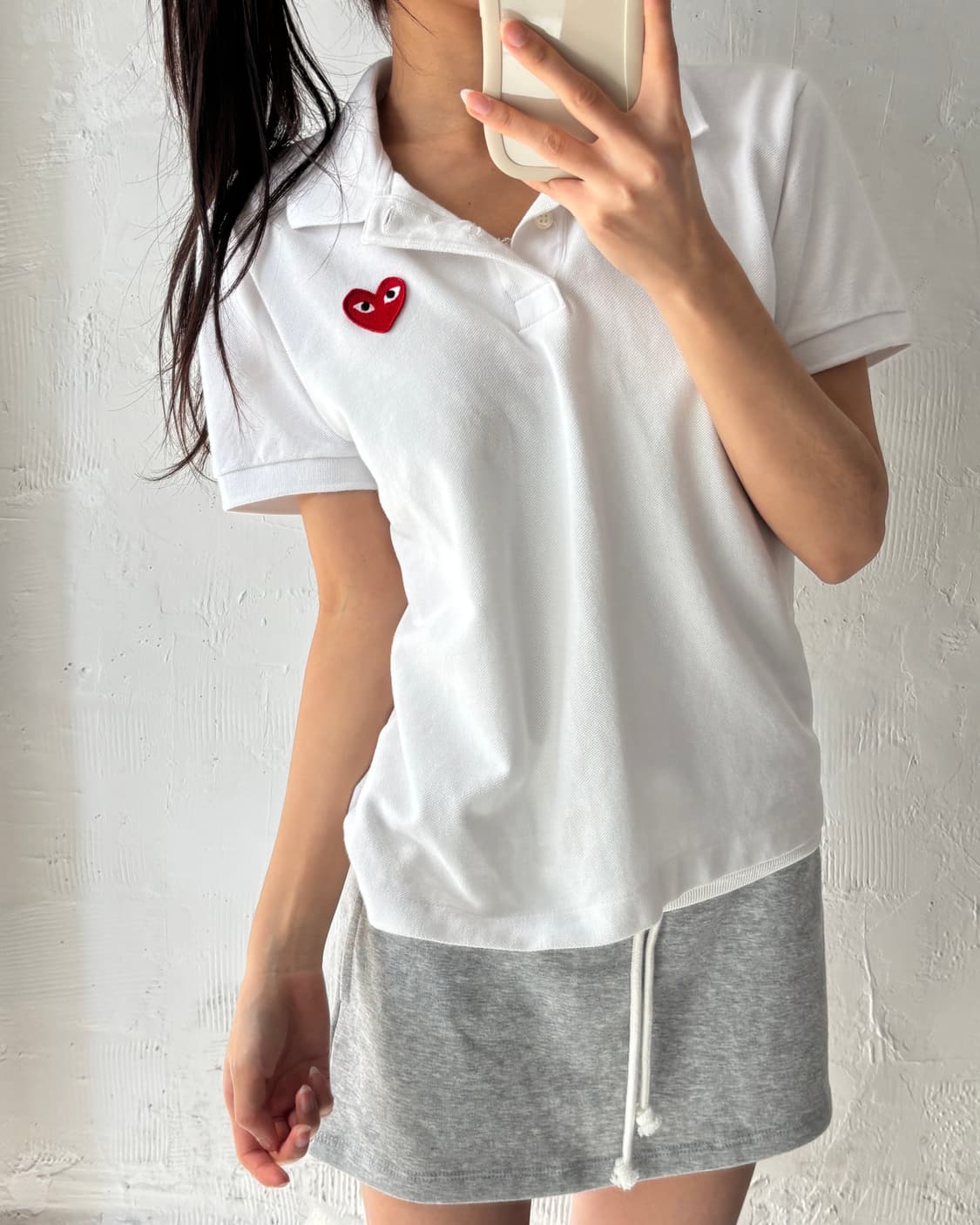 COMMEdesGARCONS꼼데가르송 레드와펜 화이트컬러 PK카라티셔츠 상품이미지2