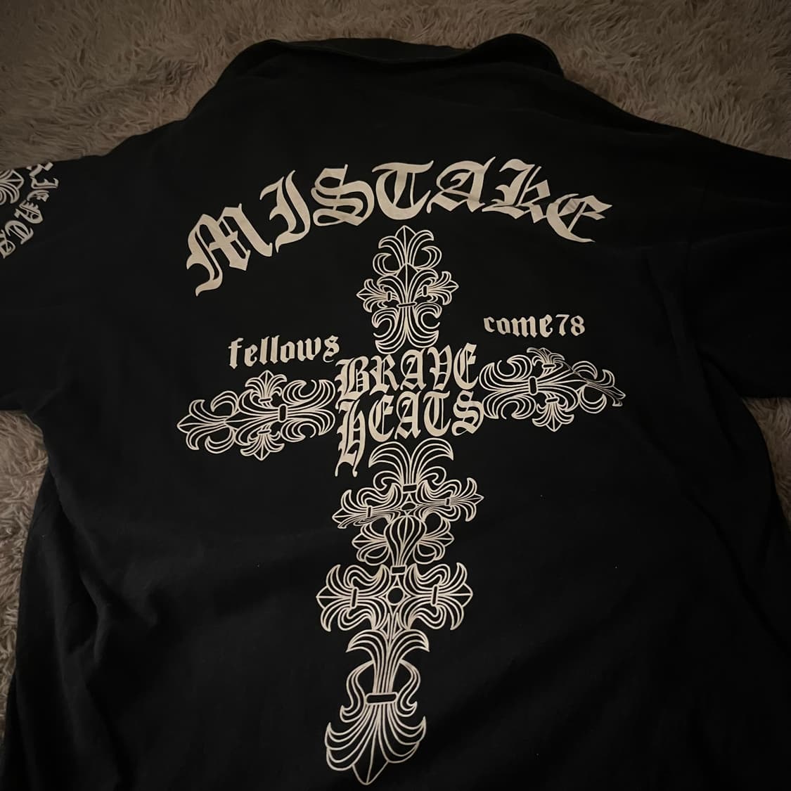 크롬깔 프린팅 블랙 반팔 상품이미지1