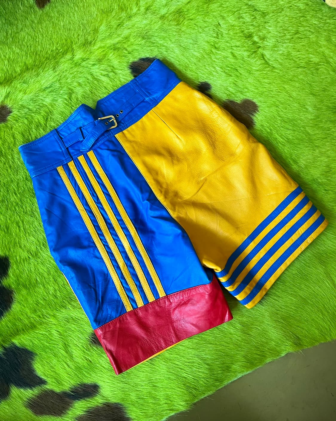 1990a Indian Real Leather Biker Shorts 상품이미지9