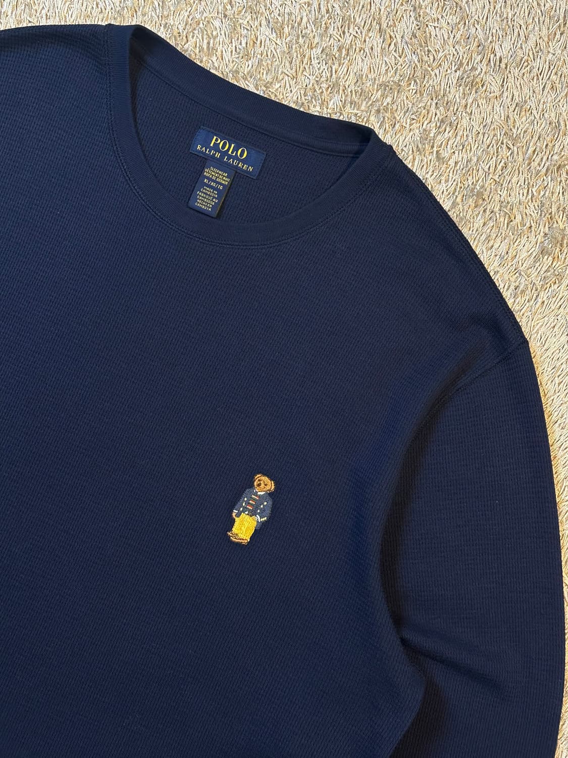 폴로 랄프로렌 신형 베어 와플 니트 롱슬리브 긴팔 네이비 상품이미지2