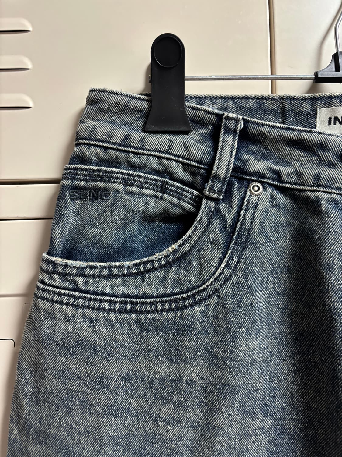 인사일런스 우먼 빈티지 카펜터 데님 WASHED BLUE 상품이미지5