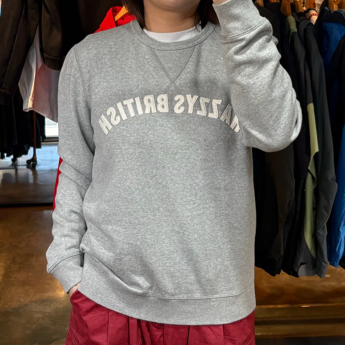 헤지스 그레이 맨투맨 상품이미지1