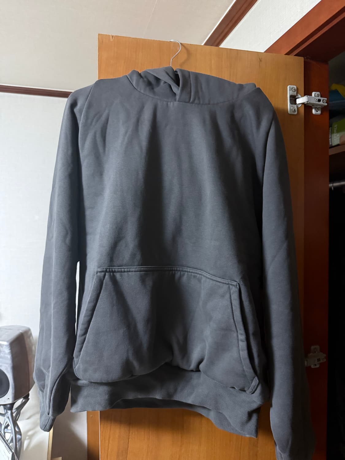 이지 갭 로고 슈렁큰 후드 블랙 M 상품이미지2