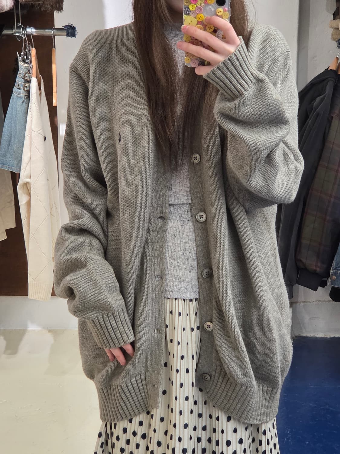 PRL 폴로 랄프로렌 그레이 코튼 가디건 상품이미지3