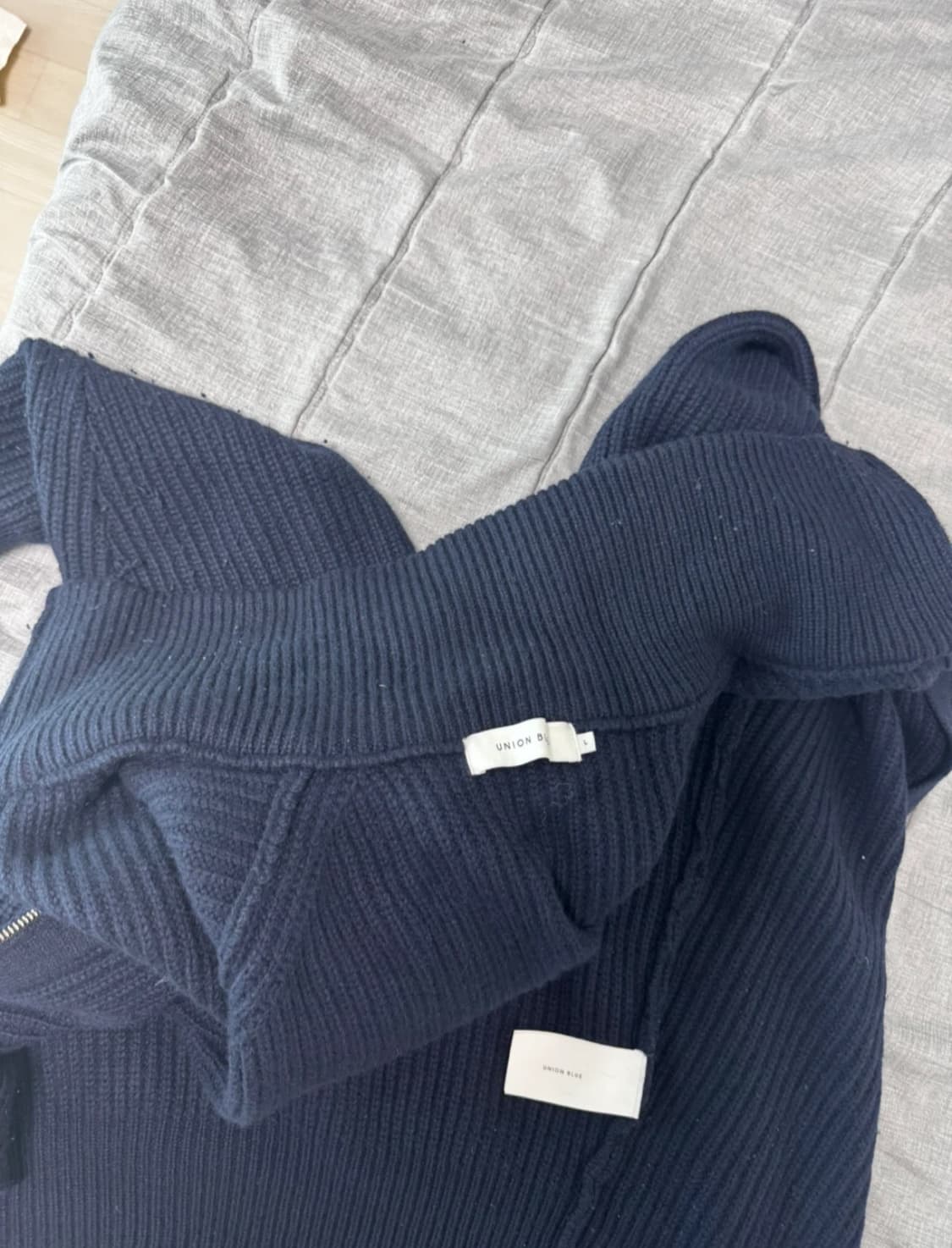 유니온블루 니트집업 네이비 L 상품이미지2