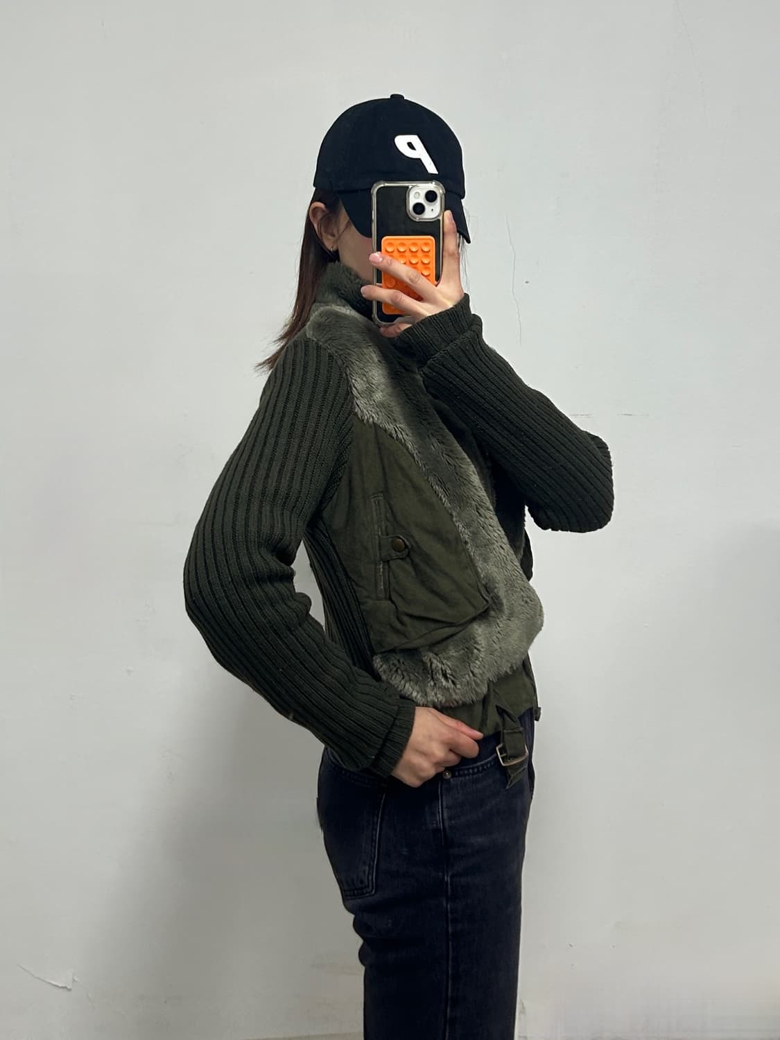 빈티지 밀리터리st 퍼 자켓 올리브 상품이미지2