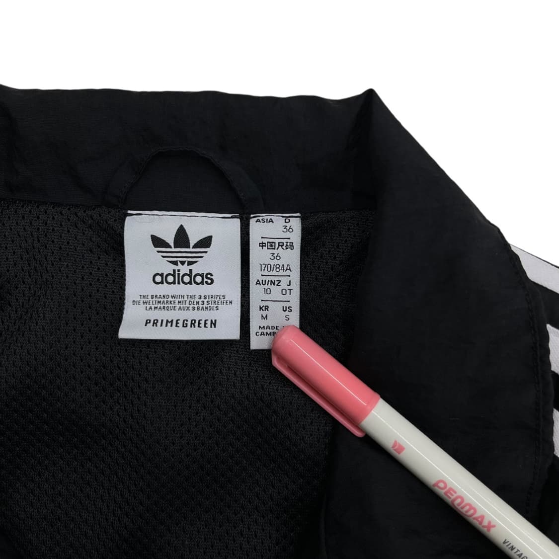 아디다스 로고 화이트라인 블랙 바람막이 M 상품이미지5