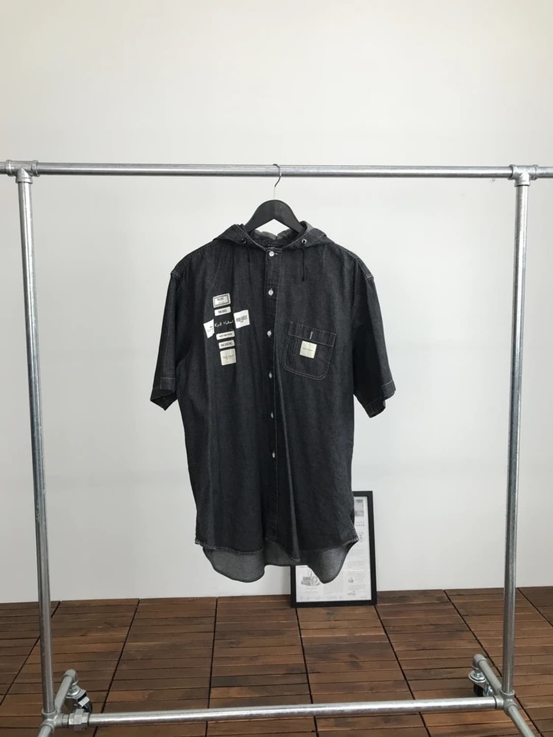 Karl Helmut Patchwork Hooded S/S Shirt 상품이미지3