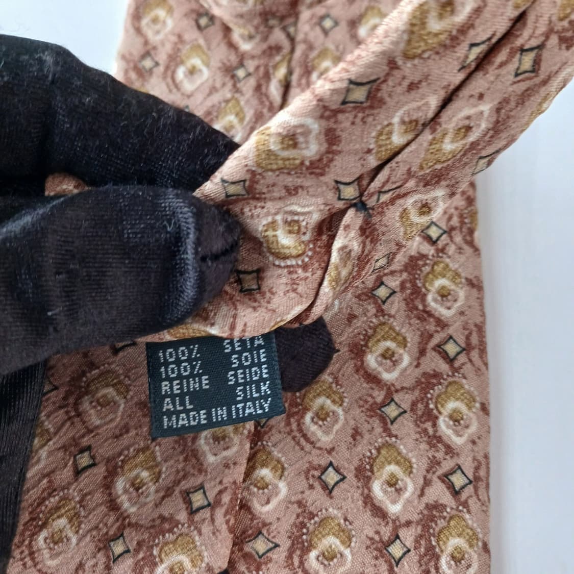 레노마 실크 브라운 패턴 넥타이 9.4cm A+등급 A19358
 상품이미지8